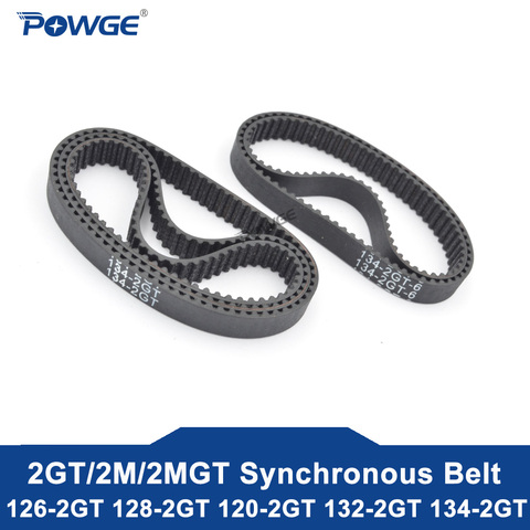 POWGE GT3 2MGT 2M 2GT Synchronous Timing Belt Pitch Length 126/128/130/132/134 Width 6/9mm Teeth 63 64 65 66 67 in Closed-loop ► Photo 1/6