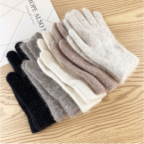 2022 Elastic Full Finger Gloves Warm Thick Cycling Driving Fashion Women Men Winter Warm Knitted Woolen Outdoor Gloves ► Photo 1/6