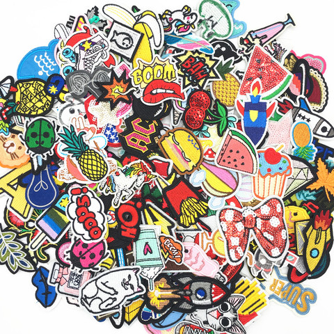 30PCS/lot Embroidery Patches Mixed Random Cute Cartoon Iron On Patches for Clothing Stickers On Clothes Kids Jeans Summer Style ► Photo 1/5