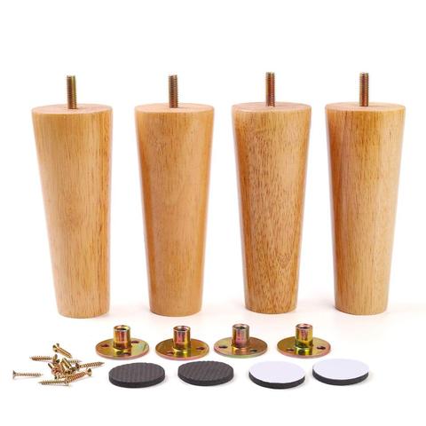 Furniture Legs Solid Wood Sofa Replacement Leg for Coffee Table Cabinet M8 with Mounting nut Sofa Table Cupboard Feet Set of 4 ► Photo 1/6