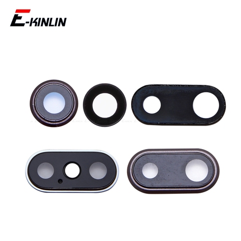 New Back Rear Camera Glass Lens Ring Cover For iPhone X 7 8 Plus With Frame Holder Replacement Parts ► Photo 1/6