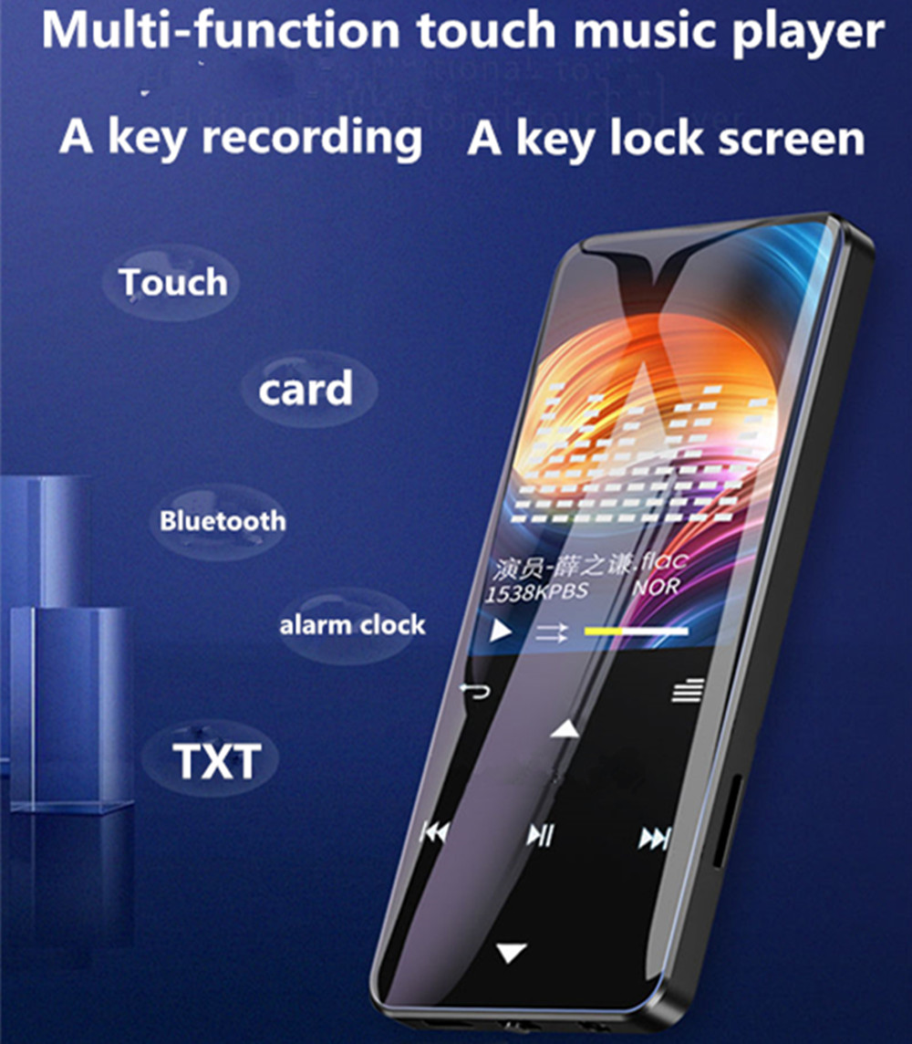 NEW1.8 inch metal touch MP3 MP4 music player Bluetooth 4.2 supports card with 