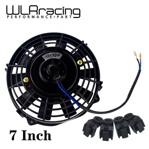 WLR - 7 Inch Universal 12V 80W Slim Reversible Electric Radiator AUTO FAN Push Pull With mounting kit Type I 7