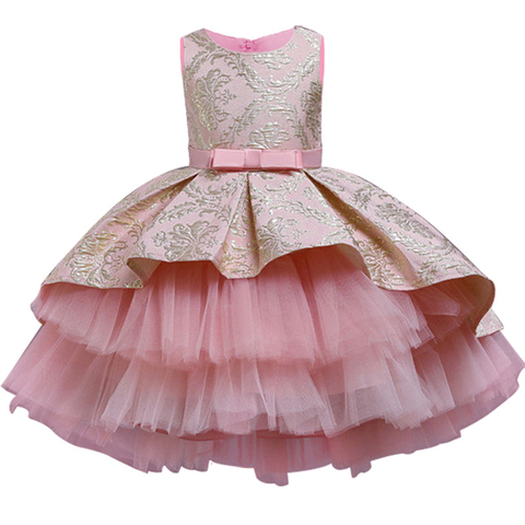 2022 New Children Casual Dress Lace Tutu Baby Girls Princess Dress Jacquard Fluffy Dresses Flower Girl Halloween Christmas 2-8st ► Photo 1/6