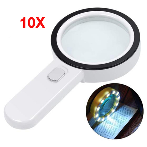 30X Magnifying Glass with Light, Handheld Lighted Magnifier with Large Double Glass Lens Led Magnifiers for Seniors Reading ► Photo 1/6