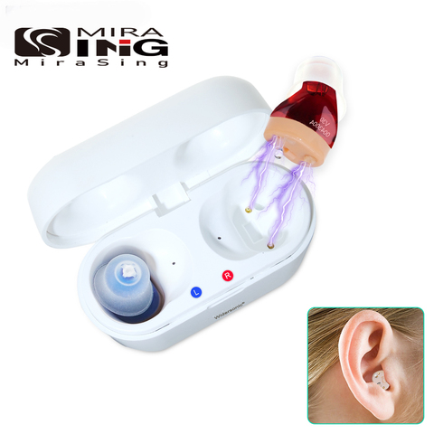 Rechargeable Hearing Aid V30 Intelligent Audifonos Mini Inner Ear Hearing Device for Elderly Sound Amplifier with Charging Case ► Photo 1/6