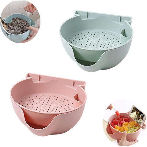 Creative Bowl With Drain Multifunction Snack Bowls Double Layer Plastic Nut Pistachio Bowls Seeds Containers Double Dish Bowls ► Photo 1/6