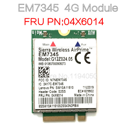 Lenovo ThinkPad EM7345 4G LTE Mobile Broadband 4G CARD WWAN EM7345 Module 04X6019 ► Photo 1/3