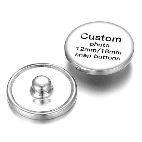 New DIY custom snap buttons 12mm/18mm/20mm silver /golden snap buttons wholesale Personalized Photo for DIY necklace jewelry ► Photo 1/6