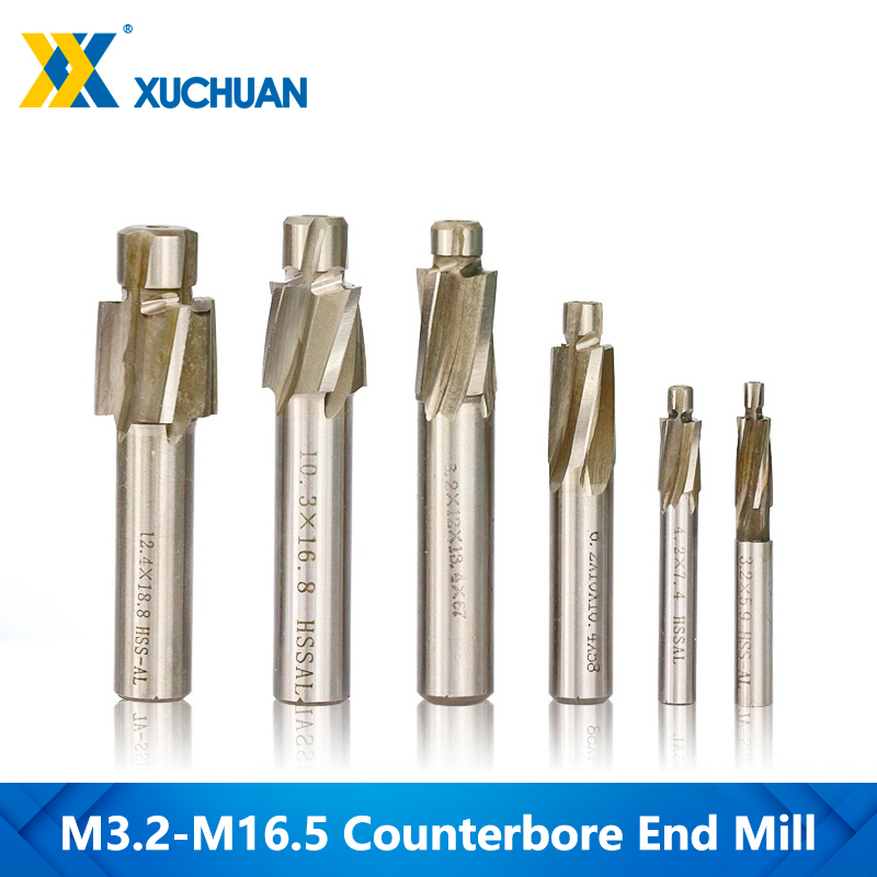 3.0" Diameter HSS 6 Flute Milling Cutter Counter Bore 