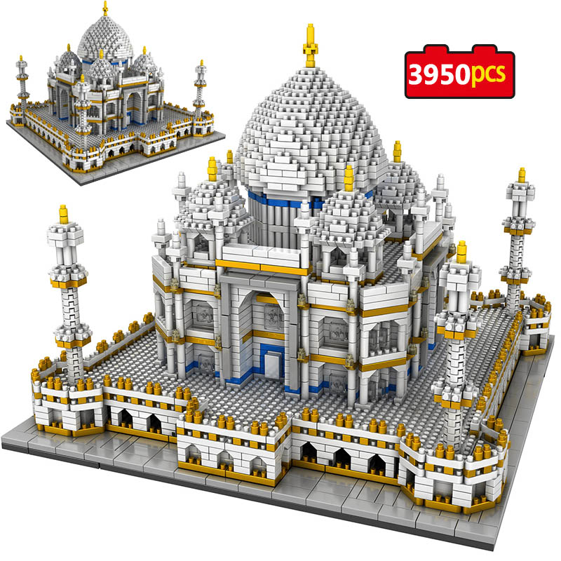 World Famous Landmarks India Taj Mahal Building Bricks Construction Blocks Toy 
