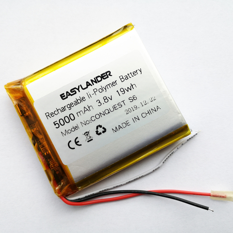 3-Wire 3.8V 5000mAh  Rechargeable  li Polymer Li-ion Battery For conquer CONQUEST S6 mobile phone battery DVR DVD ► Photo 1/1