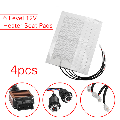4pcs 6 Level 12V Carbon Fiber Universal Car Heated Heating Heater Seat Pads Winter Warmer Seat Covers Heated Seat Cushion ► Photo 1/6