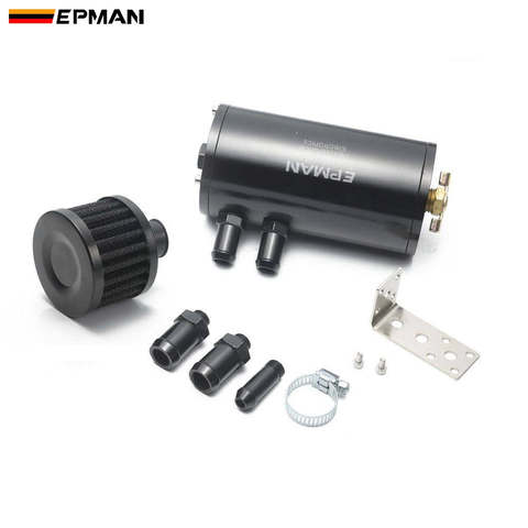 EPMAN Universal Aluminum Oil Catch Can Tank with Breather Filter Engine Mini Oil Separator Car Coolant Tank EPJYH021 ► Photo 1/6