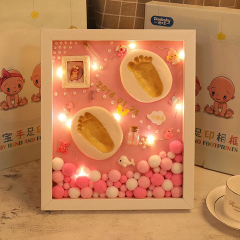 Download Buy Online 3d Baby Souvenir Set Handprint Footprint Soft Clay Photo Frame Newborn Exquisite Decorations Ornament Print Keepsake Baby Care Alitools