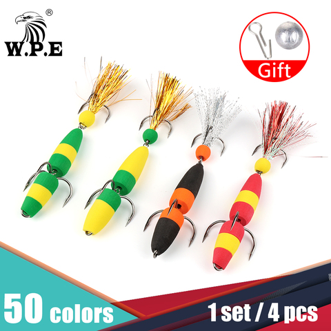 W.P.E Size L 4 pcs/lot Fishing Lure Swim bait Artificial Bait Wobbler Bass Lure Jig Soft Bait Minnow Floats with a free 10g Lead ► Photo 1/6