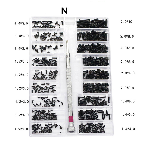 500Pcs 18 Types Mini screw DIY Kit +1.6mm Screwdriver For Laptop Computer Assemble Repair Screw Fastener set ► Photo 1/6