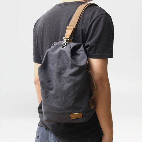 Tide bag simple personality new canvas chest bag men's fashion casual diagonal cross bucket bag outdoor shoulder men's ► Photo 1/5