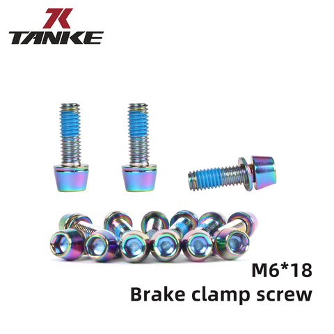 6-PCS TANKE Brake Clamp Screw M6*18 for Bicycle MTB Boad Bike Baliper Bolt with Basher Bcrew ► Photo 1/5