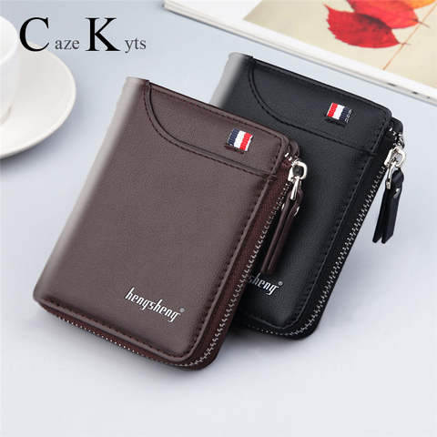 New Men's Genuine Leather Short Wallet Fashion Luxury Brand Coin Purse Driver's License Bag Purse For Men card Mini Wallet ► Photo 1/6