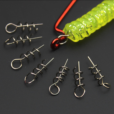 50PCS/lot Fishing Hook Soft Bait Spring Centering Pins Fixed Latch Needle Spring Twist Crank Lock For Soft Lure Latch ► Photo 1/6