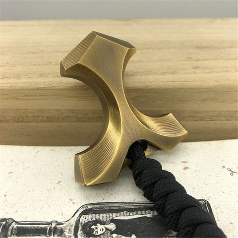 Brass fine cross-shaped EDC tool. Broken window escape outdoor portable EDC pure copper hanging tactical buckle key pendant ► Photo 1/6