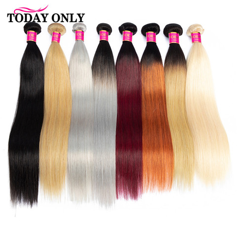 TODAY ONLY 1/3/4 Bundles Peruvian Straight Hair Bundles Remy Human Hair Bundles Ombre Honey Blonde Burgundy 1B/Grey 613 Bundles ► Photo 1/6