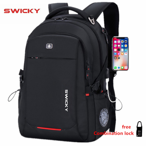SWICKY male Multifunction USB charging fashion business casual travel anti-theft waterproof 15.6 inch Laptop men backpack ► Photo 1/6