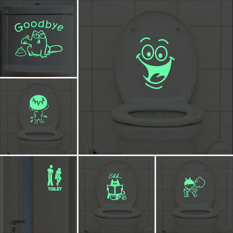 Bathroom Wall Stickers Toilet Home Decoration Removable Wall Decals for Toilet Sticker Decorative Paste Home Decor Glow in Dark ► Photo 1/6