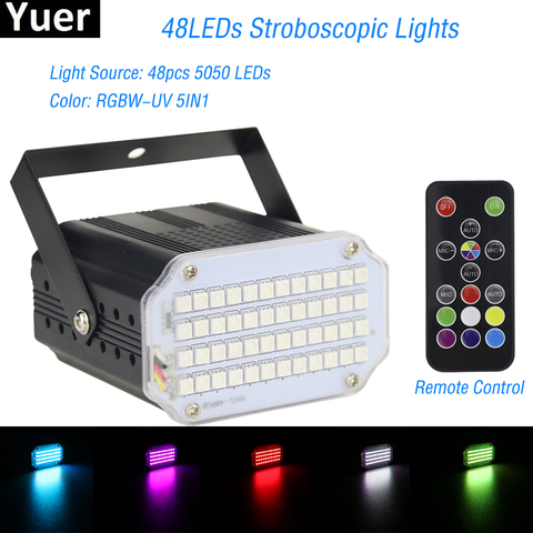 2022 High Qualtiy 48LEDs SMD 5050 Led Strobe Light Rotating Voice Activated LED Stage Lights Party Festa Disco Stroboscope Bulb ► Photo 1/6