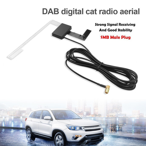 DAB/DAB+ Car Radio Head Unit Aerial Antenna Windshield Mounting SMB Plug Signal Reception Europe DAB DAB+ Signal Receiver ► Photo 1/6