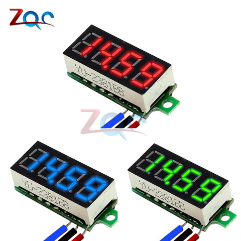 4 Bit 0.36 inch Mini Digital Voltmeter 0-100V DC Volt Voltage Meter LED Panel Electric Voltage Tester Gauge 3 Wires 12V 24V 48V ► Photo 1/5