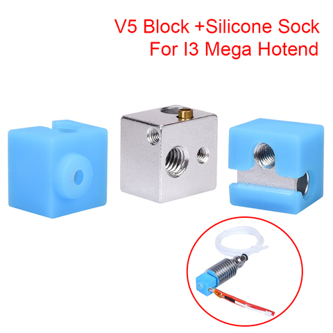 E3D V5 Heater Block V5 Silicone Sock For Original Anycubic I3 Mega/Chiron V5 Hotend Extruder 3D Printer Parts V5 Aluminum Block ► Photo 1/6