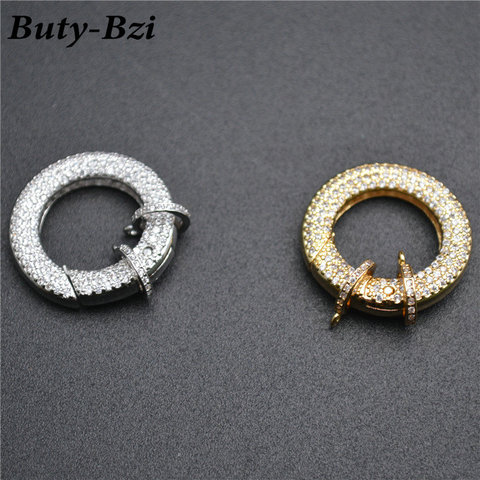 Nickle Free Paved CZ Beads Round Circle Clasps DIY Jewelry Finding Connector Fit Necklace Making 10pcs Per Lot ► Photo 1/6