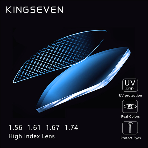 KINGSEVEN Anti Blue Blocking 1.56 1.61 1.67 Prescription CR-39 Resin Aspheric Glasses Lenses Myopia Hyperopia Presbyopia Lens ► Photo 1/4