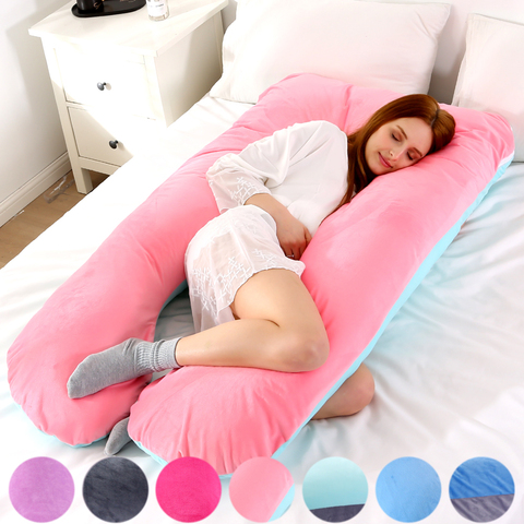 Soft Fleece Pregnant Pillow Gravida U Type Lumbar Pillow Multi Function Side Protect Cushion for Pregnancy Women Drop shipping ► Photo 1/6