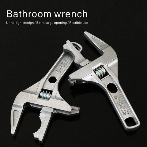 6-68mm Bathroom Wrench Large Open Mini Adjustable Short Handle Shank Aluminum Alloy Universal Spanner Water Pipe Repair Tool ► Photo 1/6