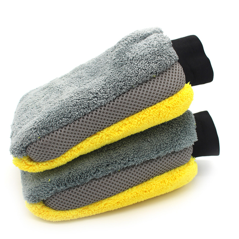 Car Wash Gloves Microfiber Coral fleece  Cleaning Wash Tools Thick Wipe Cloth Auto Care Double-faced Glove Cleaning Mitt ► Photo 1/6