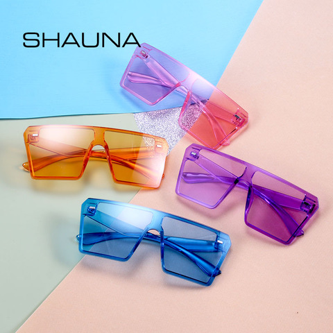 SHAUNA Oversize Square Sunglasses Women Fashion Flat Top Gradient Glasses Men ► Photo 1/6