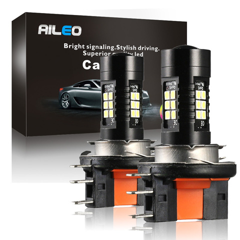 AILEO Car H15 LED Car Headlight Bulbs 6W 1200LM High beam 12V 21-SMD 3030 Conversion Driving Light 6500K For VW Audi BMW ► Photo 1/5