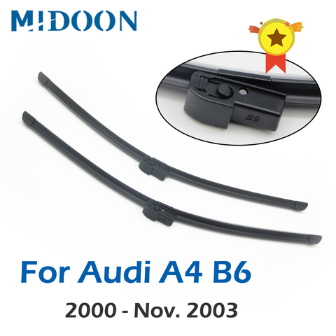 MIDOON Wiper Front Wiper Blades For Audi A4 B6 8E/8H October 2000 - Nov. 2003 Windshield Windscreen Front Window 22