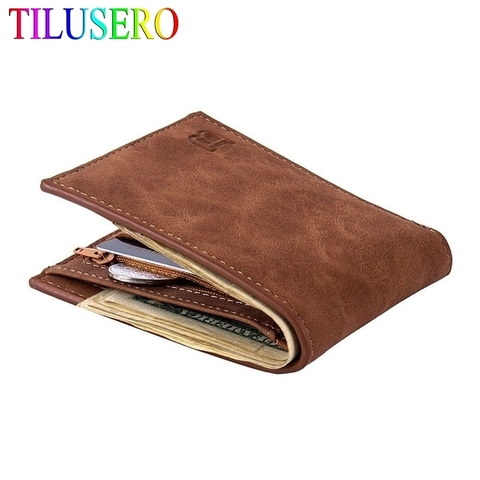 2022 New Fashion PU Leather Men's Wallet With Coin Bag Zipper Small Money Purses Dollar Slim Purse New Design Money Wallet ► Photo 1/6