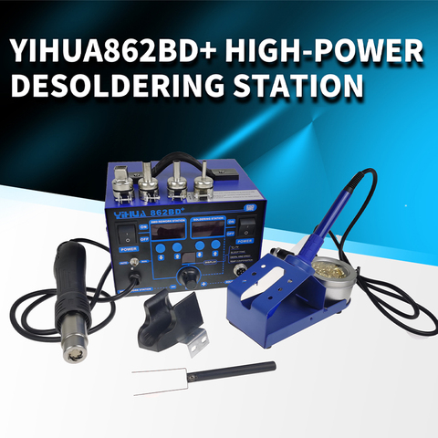 YIHUA 862BD+ Hot Air Gun Soldering Station Two-in-one Digital Display Anti-static Air Gun Station ► Photo 1/6
