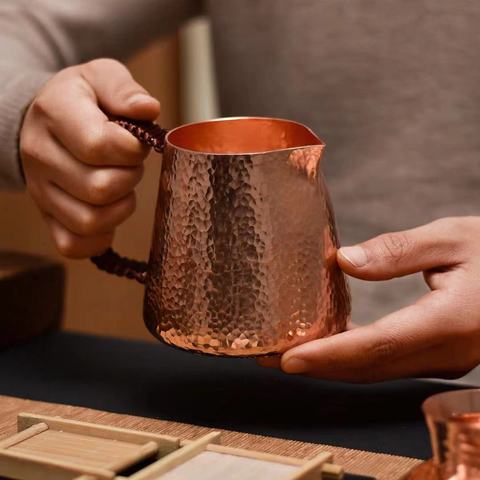 500ml Pure Copper Latte Pitcher Milk Jug Water Pots Kettles Hammer Handcraft  Drinkware Tableware ► Photo 1/6