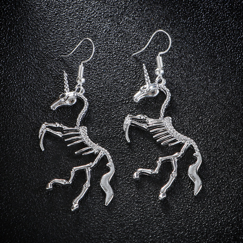 Fashion Jewelry Party Punk Unicorn Earrings Unicorn Horse Pendant Skeleton Drop dangle earring Wholesale Nice Gift For Women ► Photo 1/6