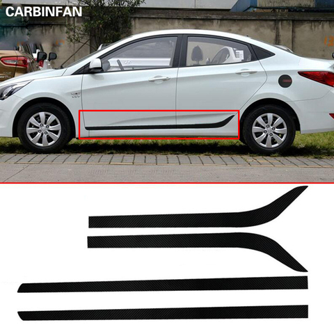 Car Styling Carbon Fiber Decal Car Side Skirt Sticker Automobiles Accessories For Hyundai Solaris Verna 2012 2013 2014 2015 ► Photo 1/6