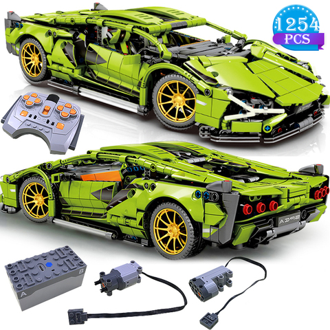 Technic RC Super Car Static Model Remote Control Electric Version Competitive Racing Building Blocks Boy Favorite Assembly Toy ► Photo 1/6
