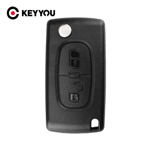 KEYYOU New 2 Buttons For Peugeot 207 307 308 407 807 Remote Flip Folding Key Shell Case CE0536 ► Photo 1/6