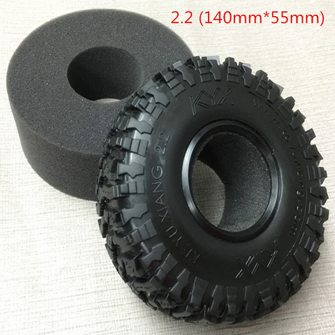 KYX Racing Rubber 2.2 Inch Tires 140mm*55mm Tyres for 1/10 Rc Crawler Car Axial SCX10 II 90046 D90 Wraith Traxxas TRX4 (2pcs) ► Photo 1/3