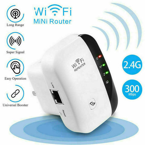 Repetidor Wifi Largo Alcance Amplificador Wifi Extender Long Range Signal Amplifier 300Mbps Modem Booster 2.4G US AU EU UK Plug ► Photo 1/1